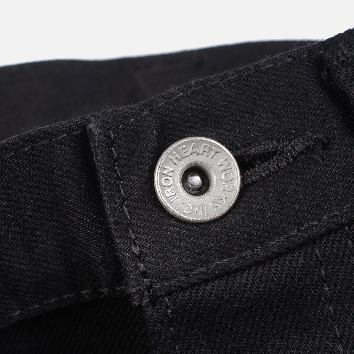 IH-888S-142BB - 14oz Selvedge Denim Medium/High Rise Tapered Jeans - Black/Black