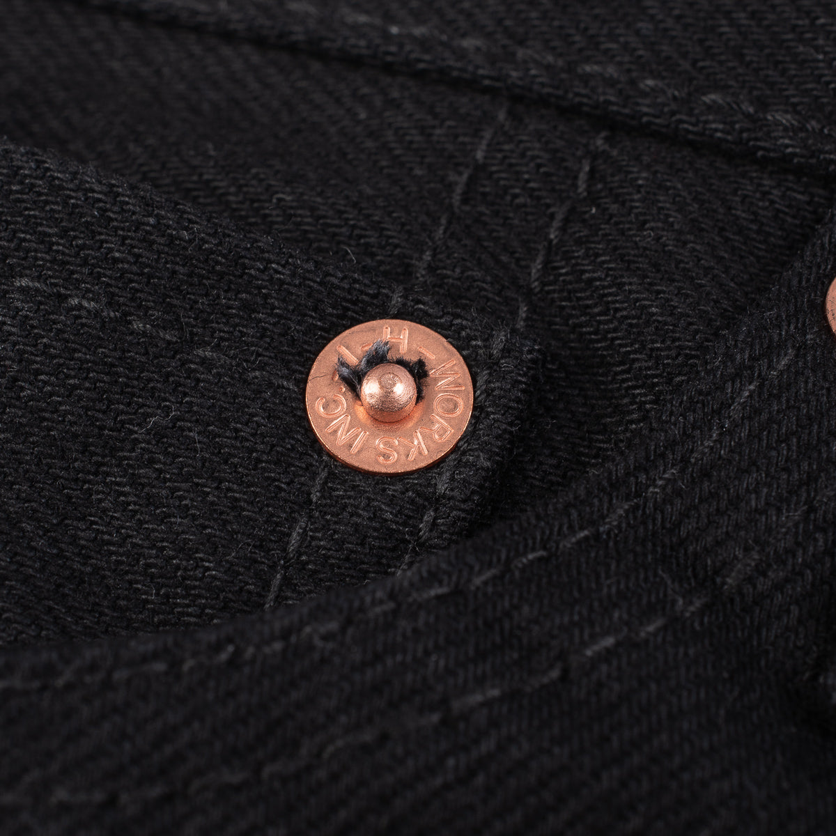 IH-888S-142BB - 14oz Selvedge Denim Medium/High Rise Tapered Jeans - Black/Black