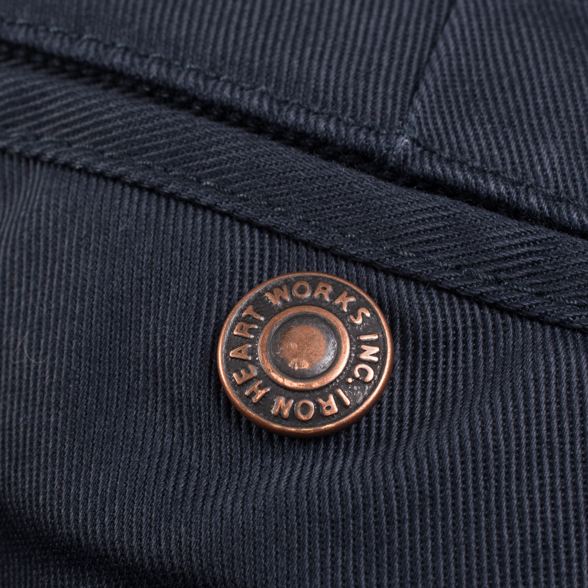 IH-721-NAV - 9oz Mercerised Selvedge Cotton Slim Tapered Chino - Navy