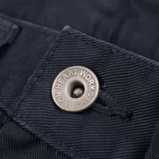 IH-721-NAV - 9oz Mercerised Selvedge Cotton Slim Tapered Chino - Navy