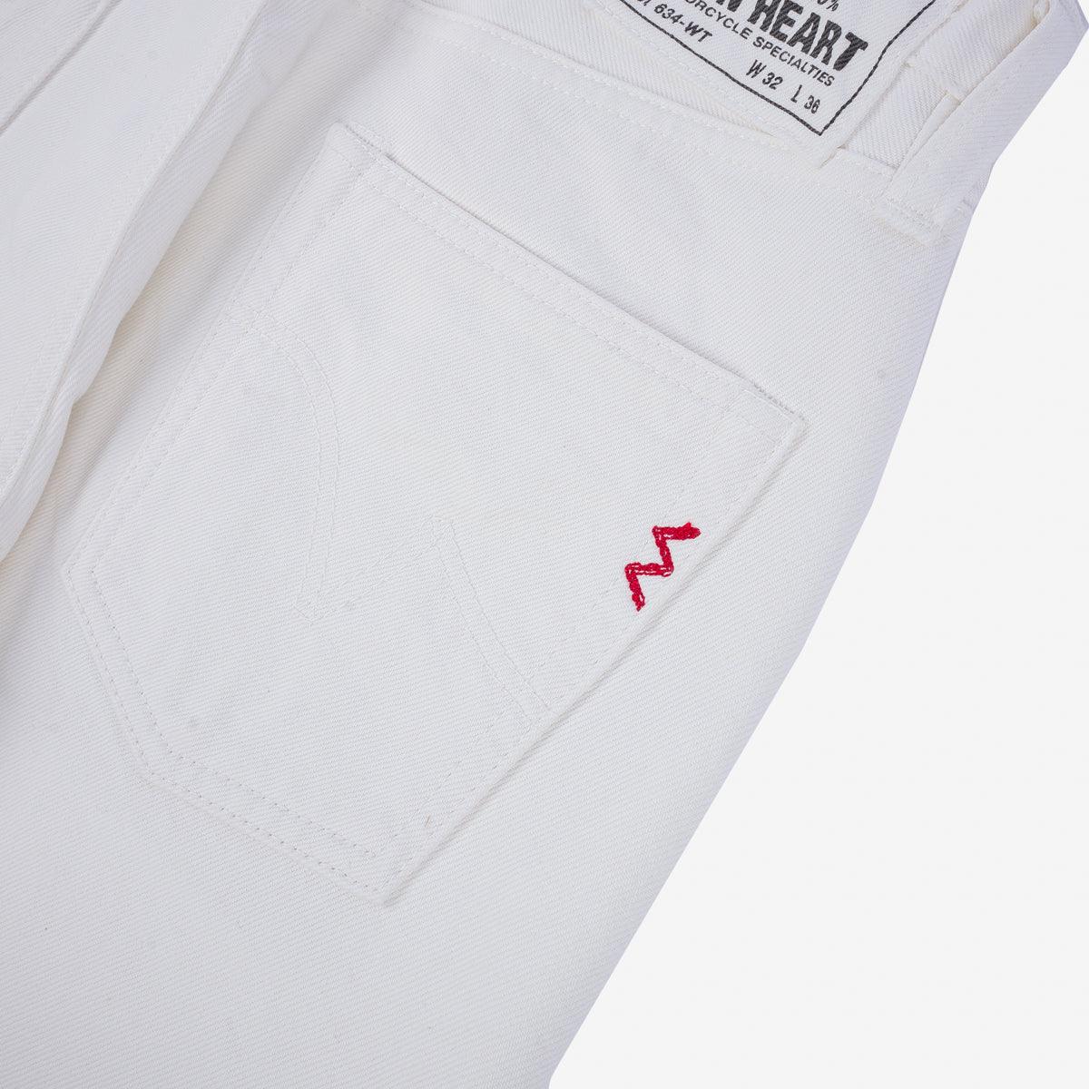 IH-634-WT - 13.5oz Cotton Twill Straight Cut Jeans - White