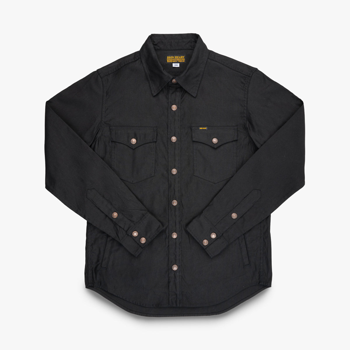IHSH-425-BLK - 8oz Military Whipcord CPO Shirt - Black