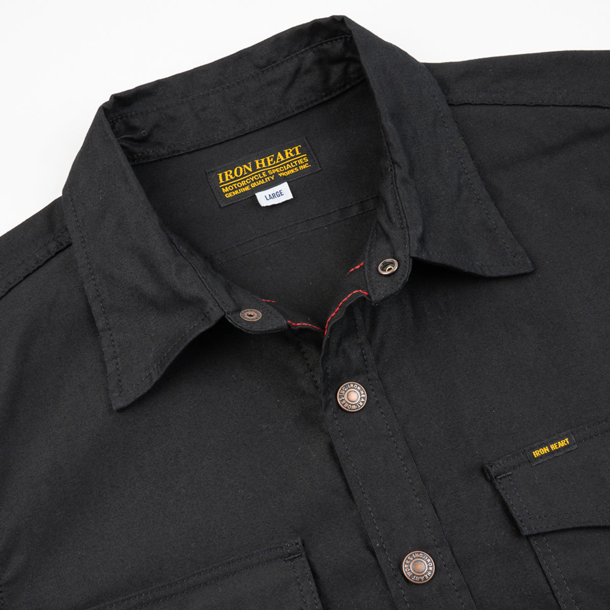 IHSH-425-BLK - 8oz Military Whipcord CPO Shirt - Black
