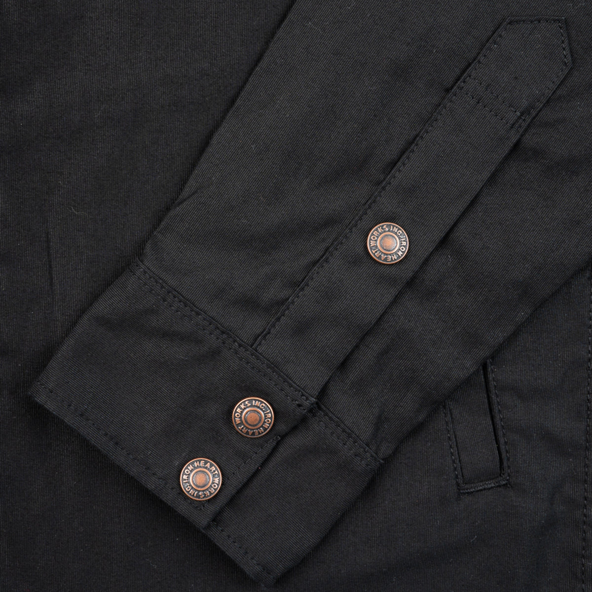 IHSH-425-BLK - 8oz Military Whipcord CPO Shirt - Black