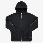IHSW-80L-BLK - Printed 14oz Ultra Heavyweight Loopwheel Cotton Zippered Hoodie - Black