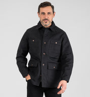 IHJ-150-BLK - 20oz Paraffin Coated Duck Chore Jacket - Black