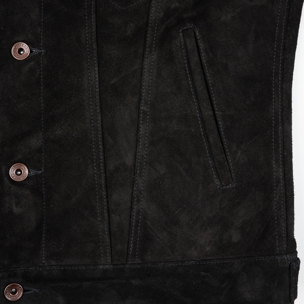 IHJ-155-BLK - Horsehide Suede Modified Type III Jacket - Black