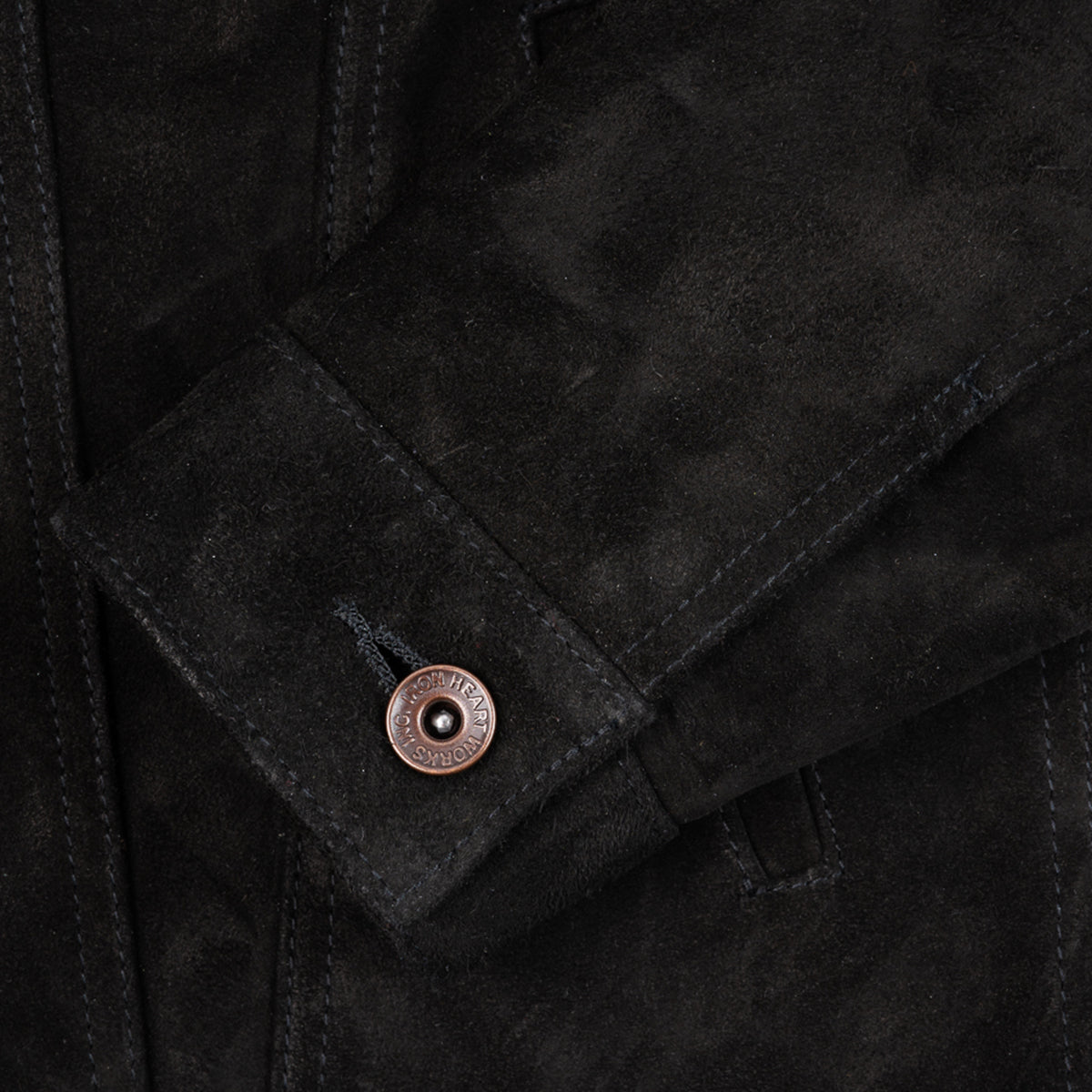IHJ-155-BLK - Horsehide Suede Modified Type III Jacket - Black