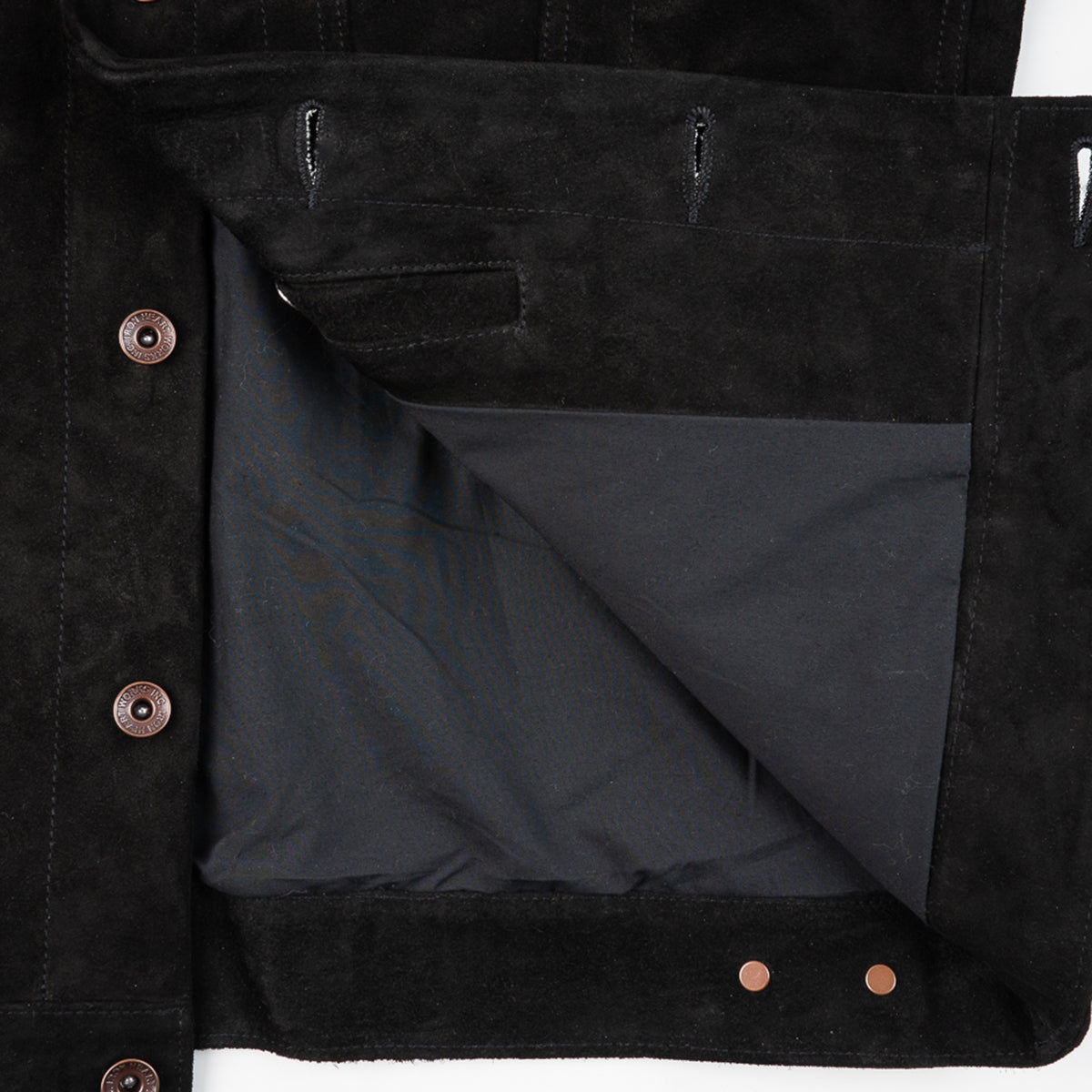 IHJ-155-BLK - Horsehide Suede Modified Type III Jacket - Black