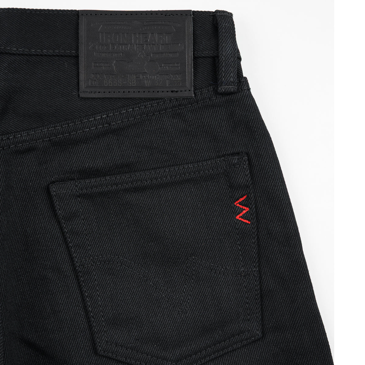 IH-666S-SB - 21oz Selvedge Denim Slim Straight Cut - Superblack Non-Fade