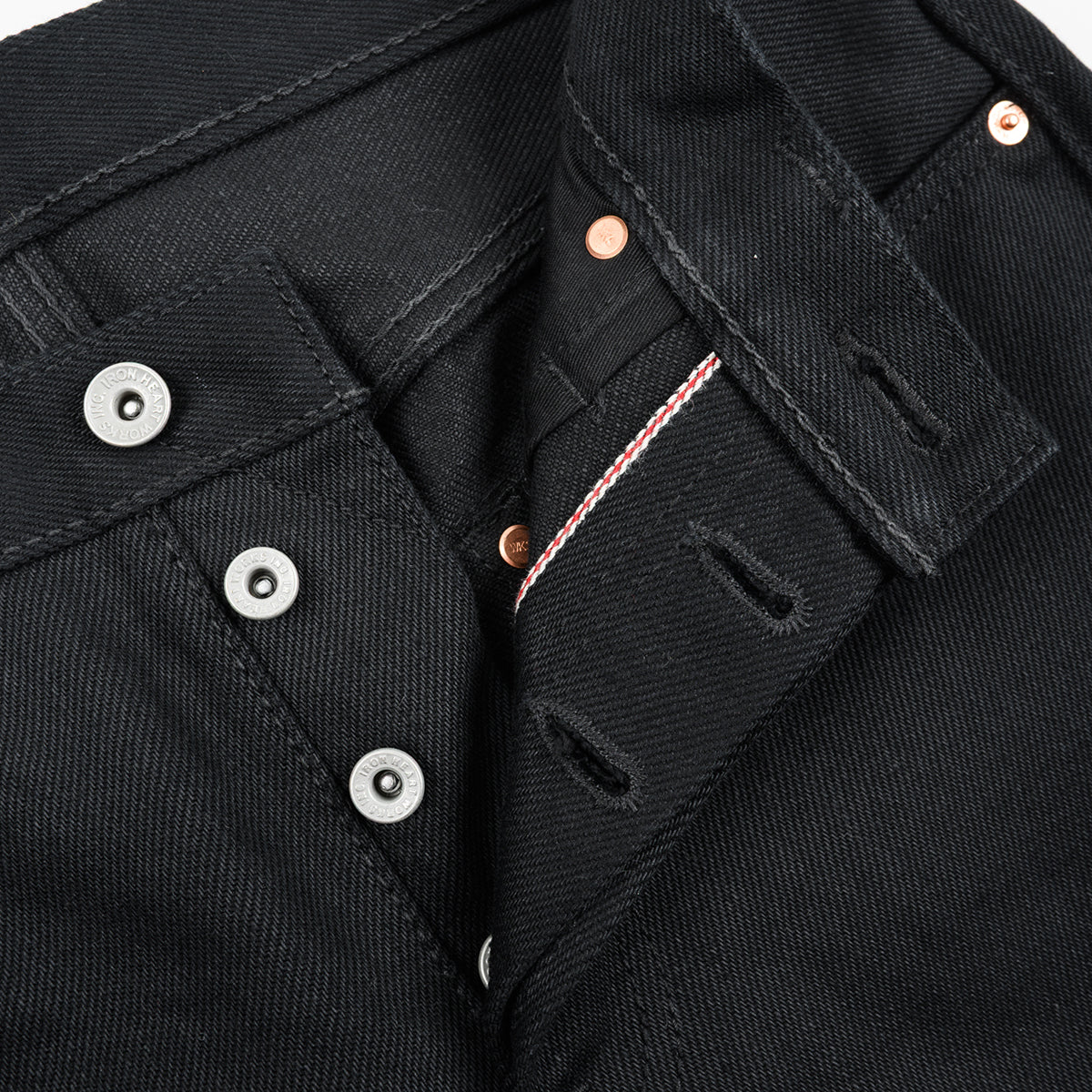 IH-666S-SB - 21oz Selvedge Denim Slim Straight Cut - Superblack Non-Fade