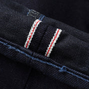 IH-888S-142IB - 14oz Selvedge Denim Medium/High Rise Tapered Jeans - Indigo/Black