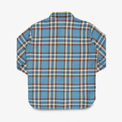 IHSH-442-SAX - 9oz Selvedge Flannel Work Shirt - Sax Blue Check