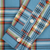 IHSH-442-SAX - 9oz Selvedge Flannel Work Shirt - Sax Blue Check
