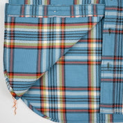 IHSH-442-SAX - 9oz Selvedge Flannel Work Shirt - Sax Blue Check