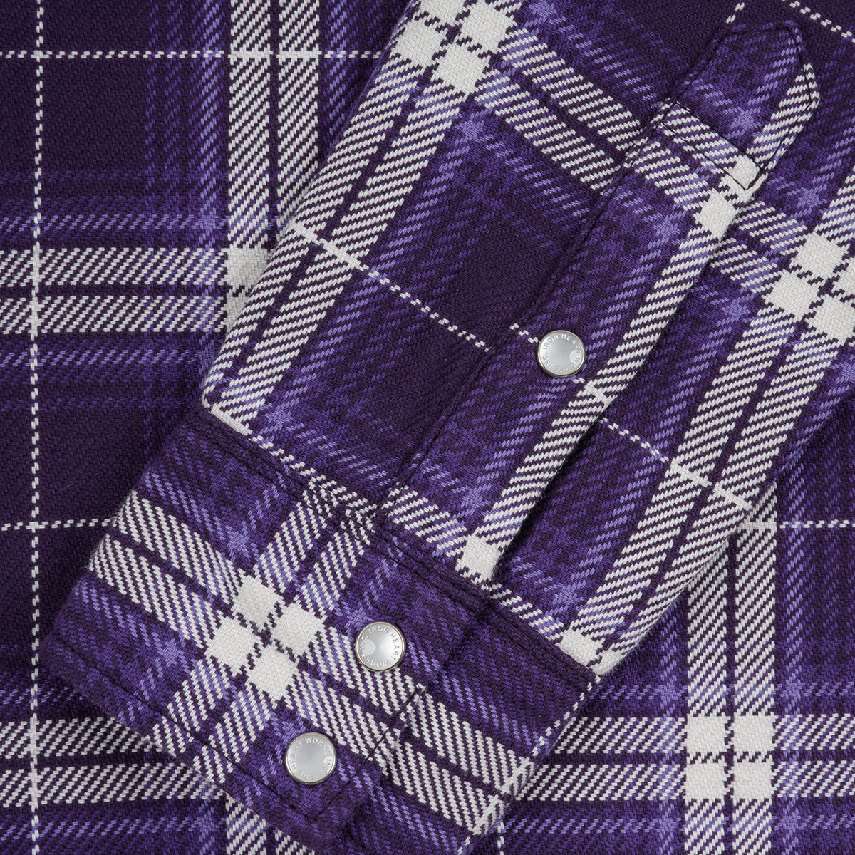 IHSH-439-PUR - 9oz Selvedge Flannel Western Shirt - Purple Check