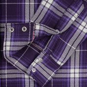 IHSH-439-PUR - 9oz Selvedge Flannel Western Shirt - Purple Check