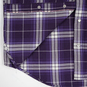 IHSH-439-PUR - 9oz Selvedge Flannel Western Shirt - Purple Check