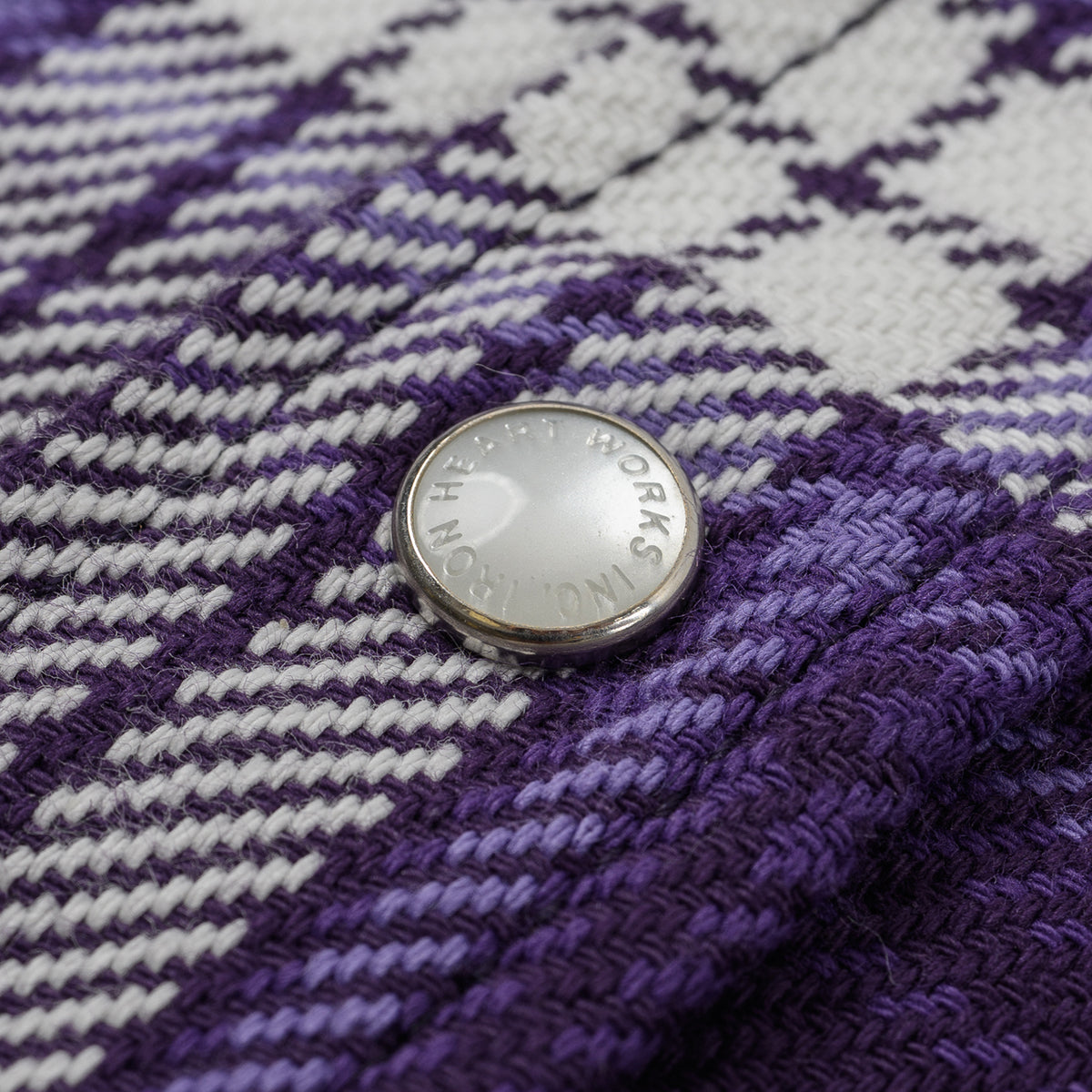 IHSH-439-PUR - 9oz Selvedge Flannel Western Shirt - Purple Check