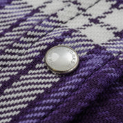 IHSH-439-PUR - 9oz Selvedge Flannel Western Shirt - Purple Check