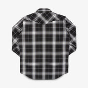 IHSH-439-BLK - 9oz Selvedge Flannel Western Shirt - Black Check