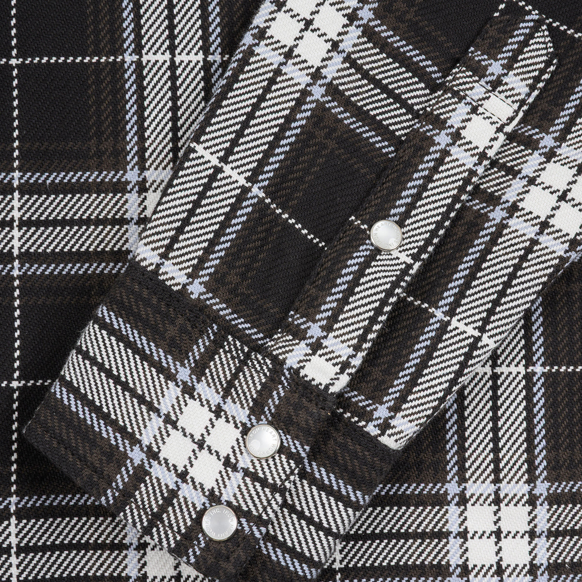 IHSH-439-BLK - 9oz Selvedge Flannel Western Shirt - Black Check