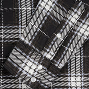 IHSH-439-BLK - 9oz Selvedge Flannel Western Shirt - Black Check