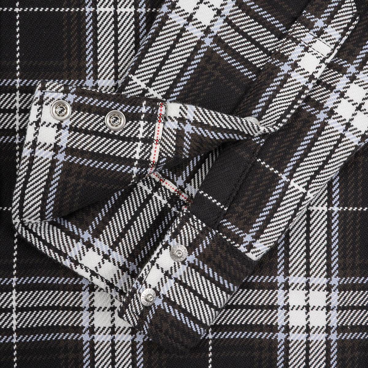 IHSH-439-BLK - 9oz Selvedge Flannel Western Shirt - Black Check