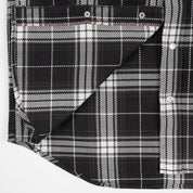 IHSH-439-BLK - 9oz Selvedge Flannel Western Shirt - Black Check