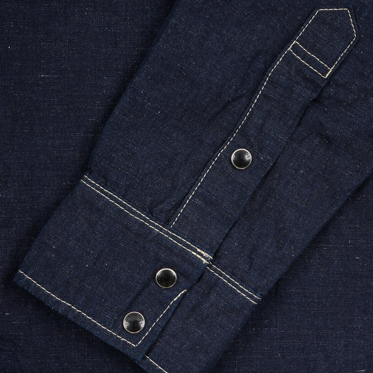 IHSH-444-IND - 7oz Cotton Linen Chambray Western Shirt - Indigo