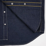 IHSH-444-IND - 7oz Cotton Linen Chambray Western Shirt - Indigo