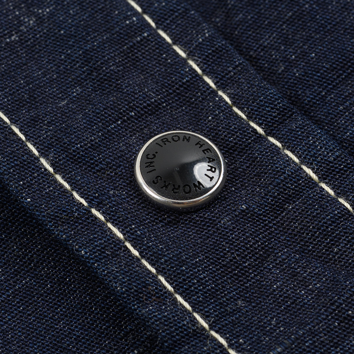 IHSH-444-IND - 7oz Cotton Linen Chambray Western Shirt - Indigo