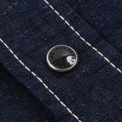 IHSH-444-IND - 7oz Cotton Linen Chambray Western Shirt - Indigo