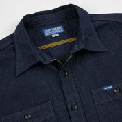 IHSH-443-IND - 7oz Cotton Linen Chambray Work Shirt - Indigo