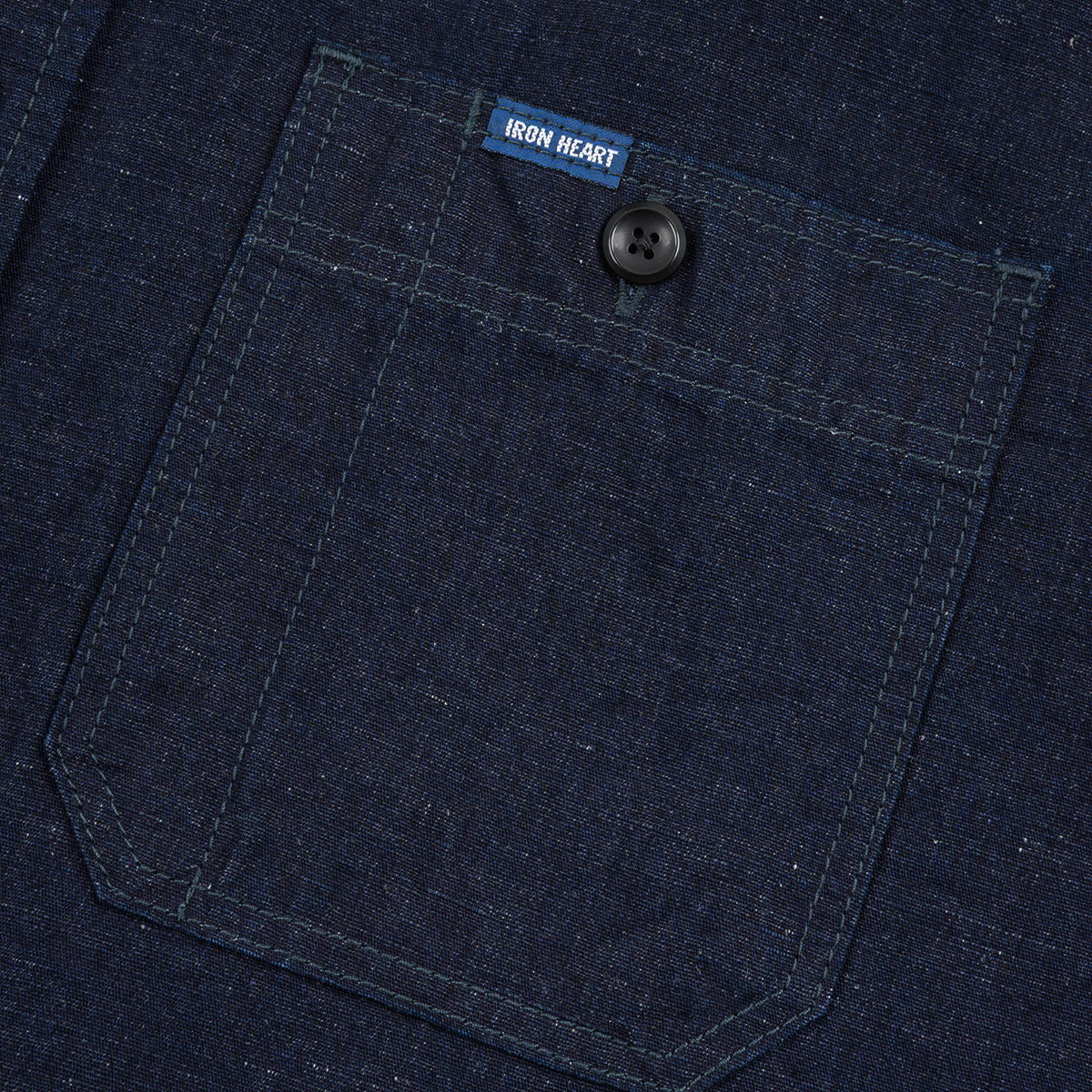 IHSH-443-IND - 7oz Cotton Linen Chambray Work Shirt - Indigo