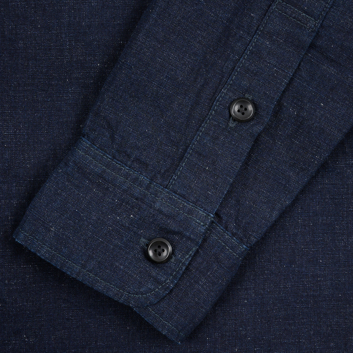 IHSH-443-IND - 7oz Cotton Linen Chambray Work Shirt - Indigo