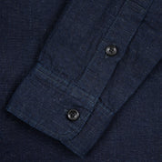 IHSH-443-IND - 7oz Cotton Linen Chambray Work Shirt - Indigo