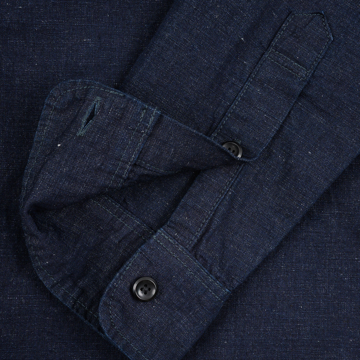 IHSH-443-IND - 7oz Cotton Linen Chambray Work Shirt - Indigo