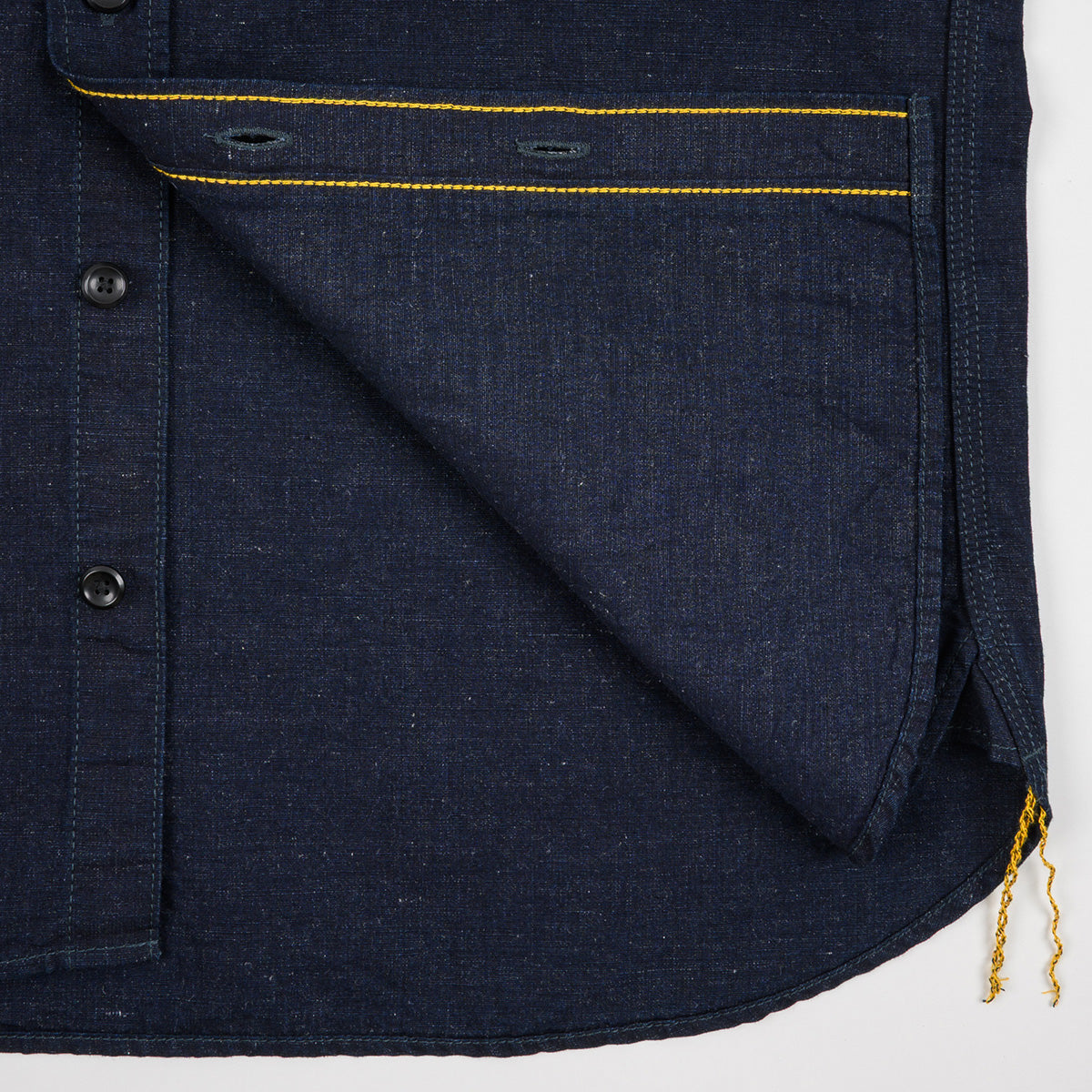 IHSH-443-IND - 7oz Cotton Linen Chambray Work Shirt - Indigo