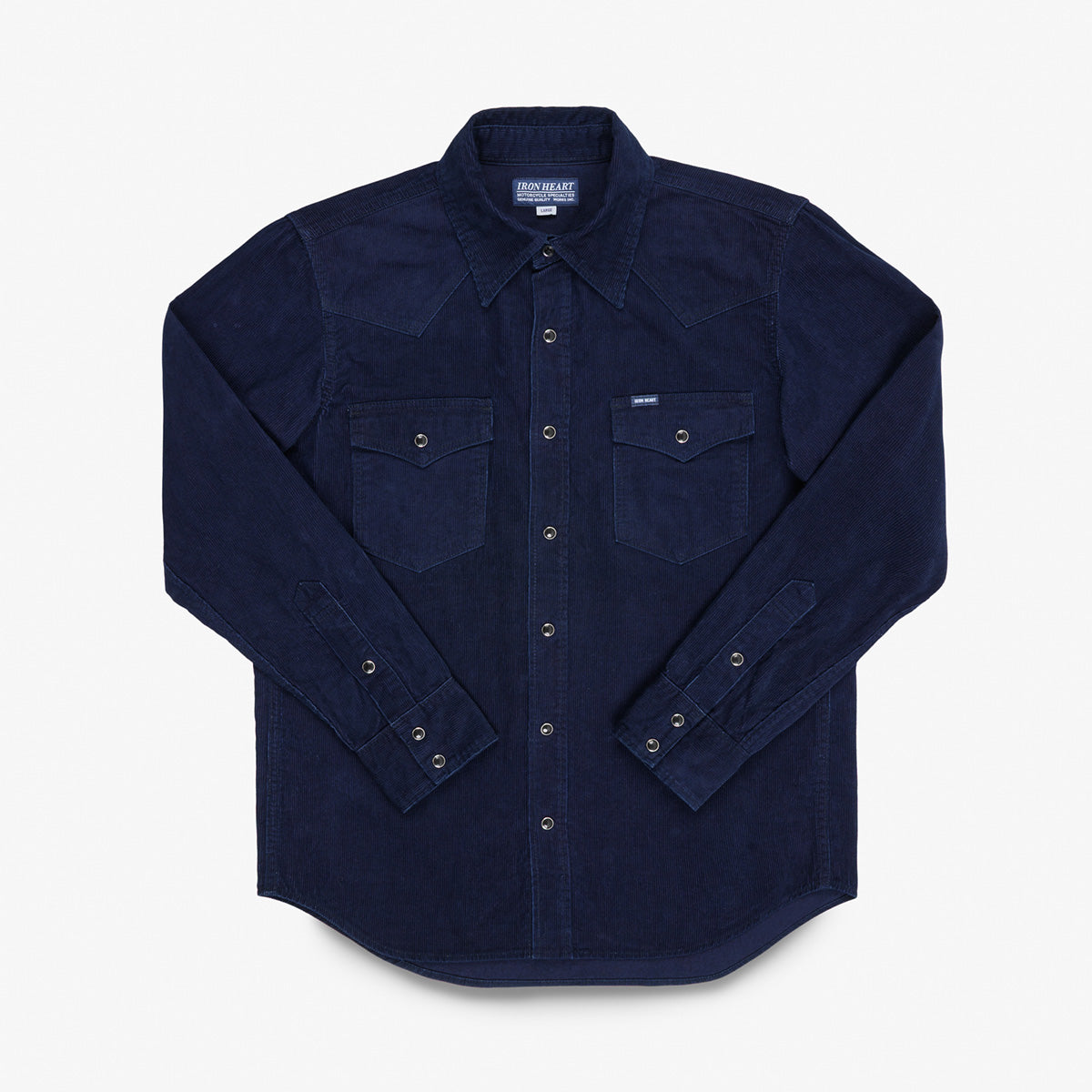 IHSH-438-IND - 7.5oz Selvedge Corduroy Western Shirt - Indigo