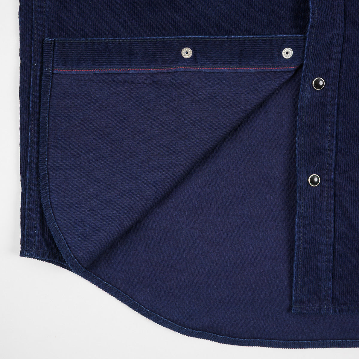 IHSH-438-IND - 7.5oz Selvedge Corduroy Western Shirt - Indigo