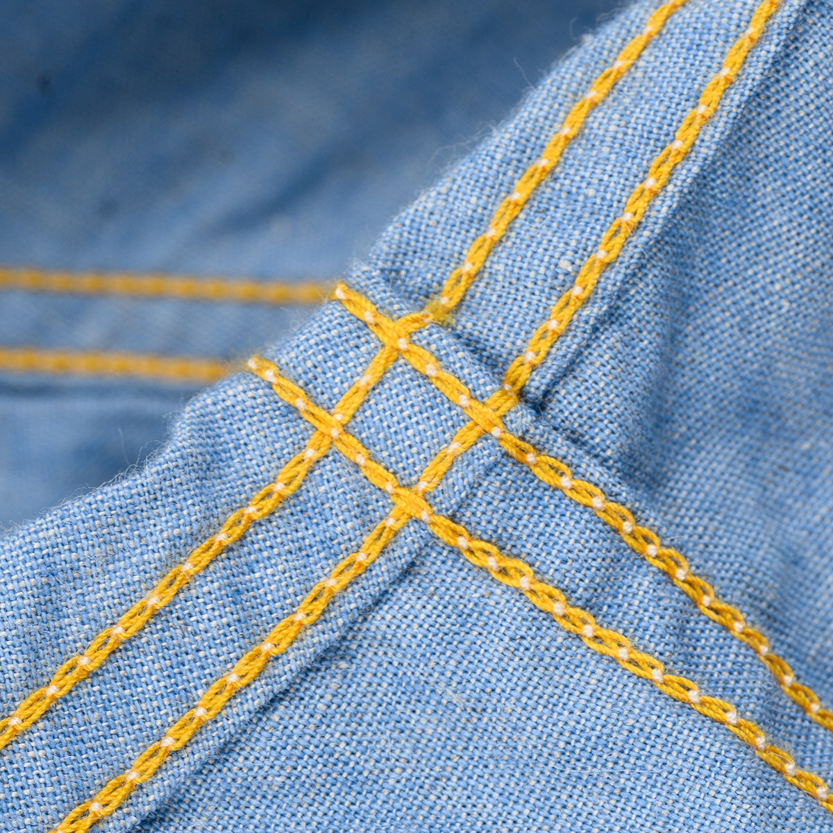 IHSH-447-SAX - 5oz Cotton Linen Open Collar Short Sleeve Shirt - Sax Blue