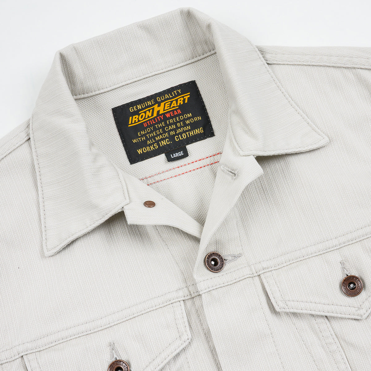 IHJ-162-GRY - 11oz Piqué Modified Type III Jacket - Light Grey