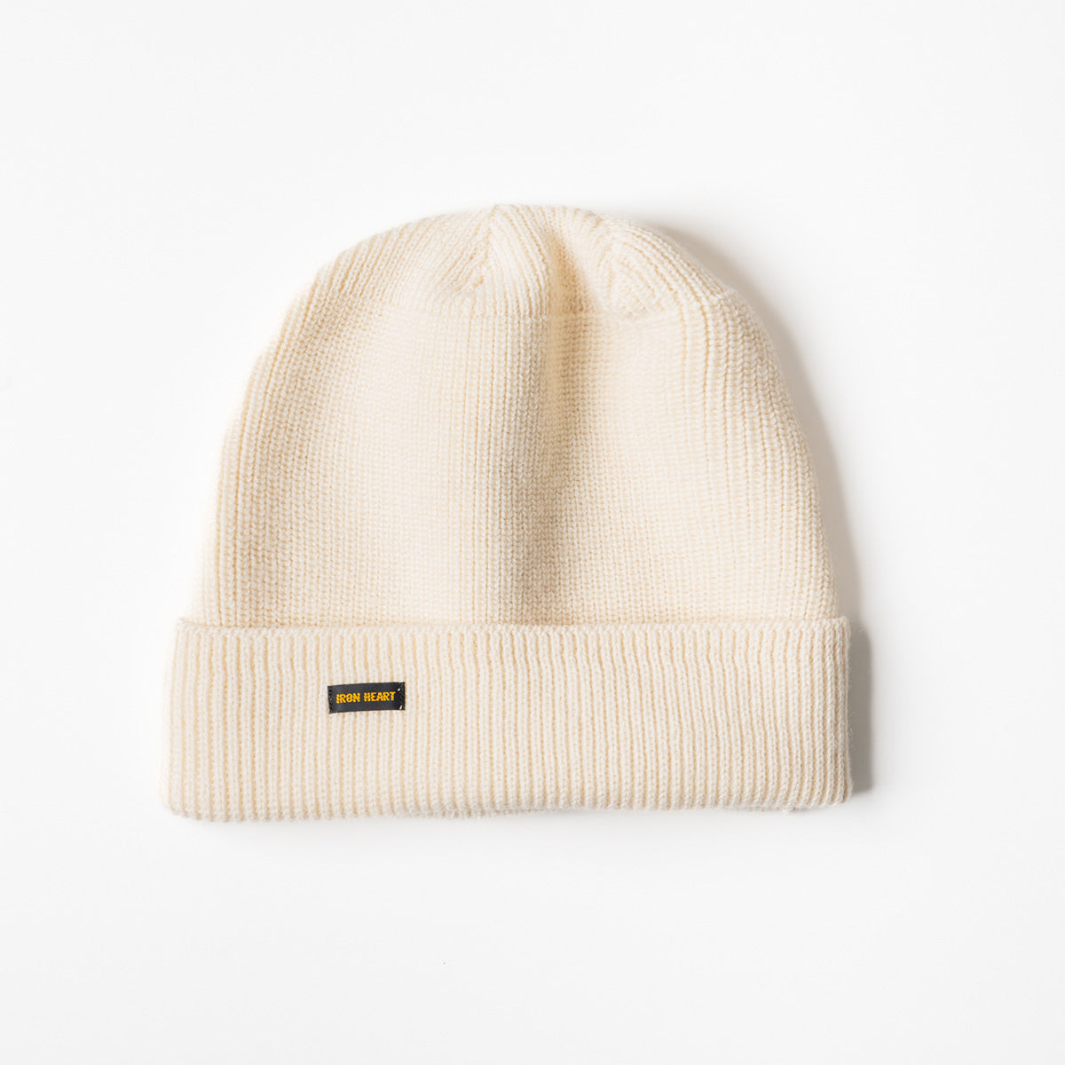 IHG-080-WHT - Wool Ribbed Beanie - White