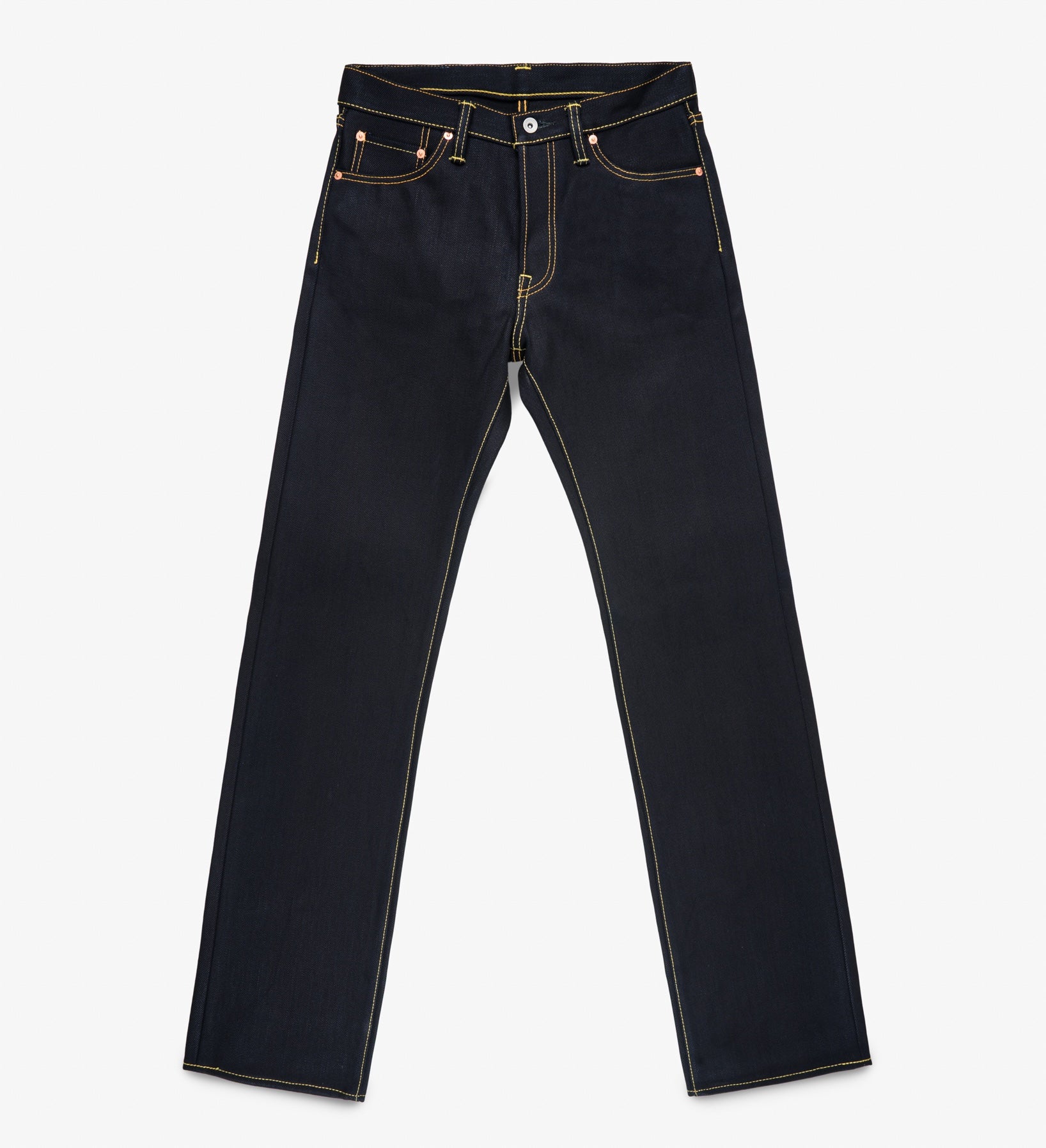 IH-634-XHSIB - 25oz Selvedge Denim Straight Cut Jeans - Indigo/Black