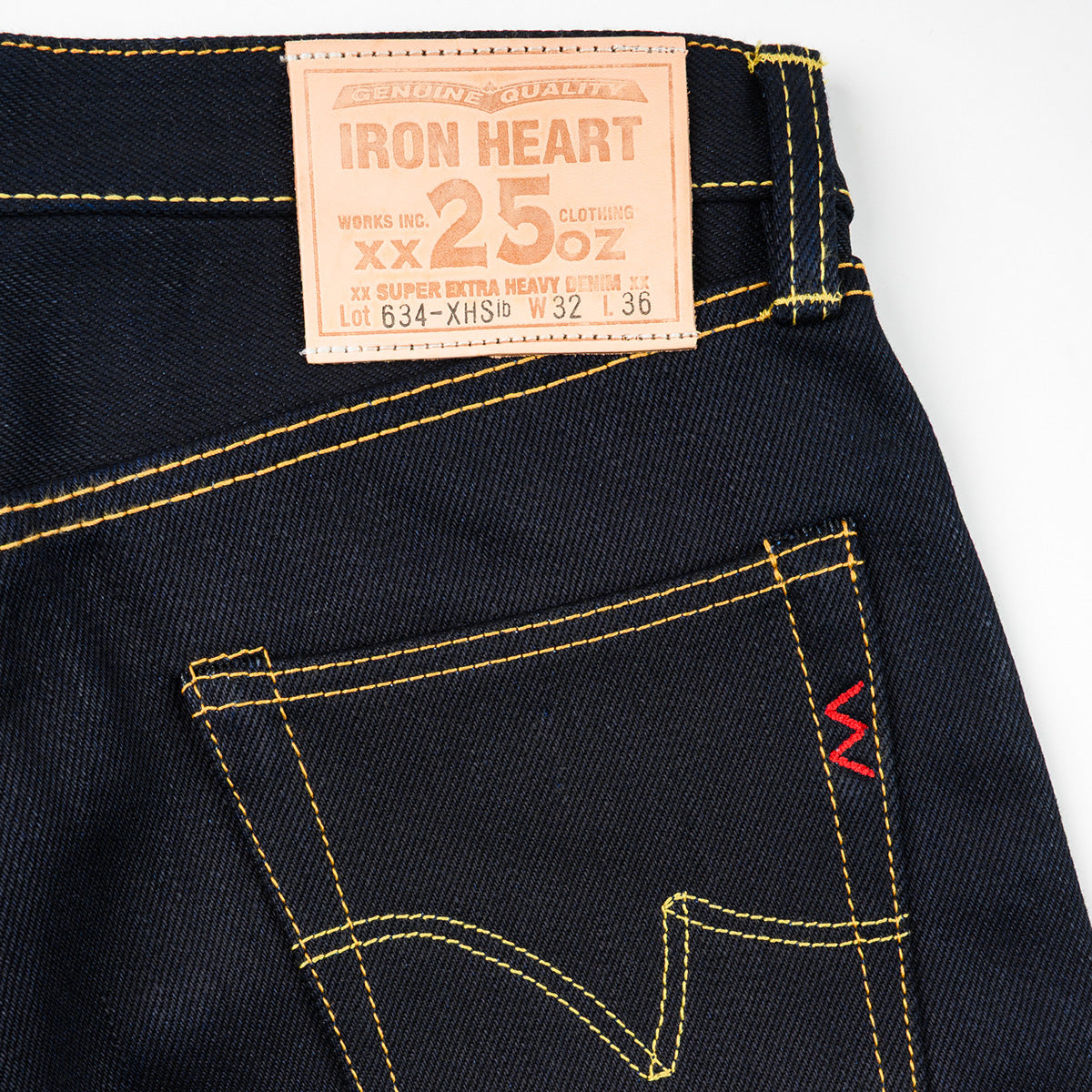 IH-634-XHSIB - 25oz Selvedge Denim Straight Cut Jeans - Indigo/Black
