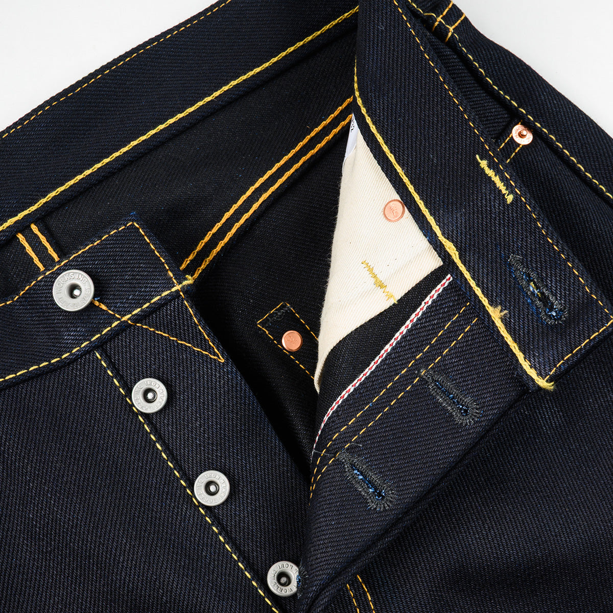IH-634-XHSIB - 25oz Selvedge Denim Straight Cut Jeans - Indigo/Black
