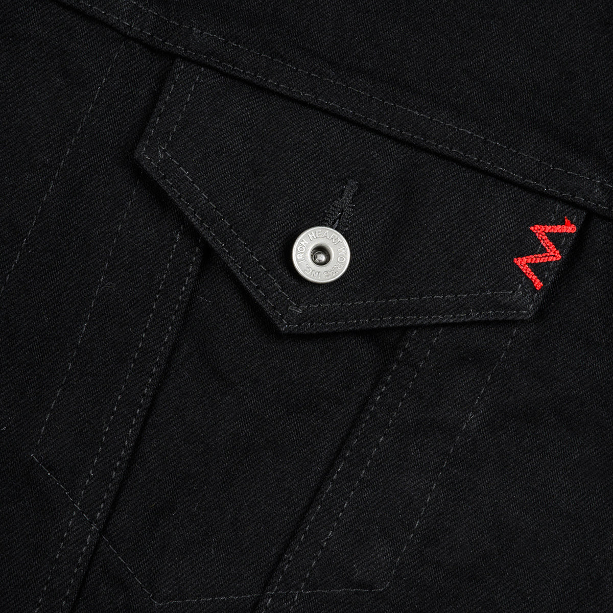 IHJ-86-BLK - 14oz Selvedge Denim Modified Type III Jacket - Black/Black