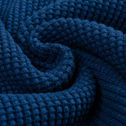 IHTL-1213-IND - Waffle Knit Long Sleeved Thermal Henley - Indigo Dyed