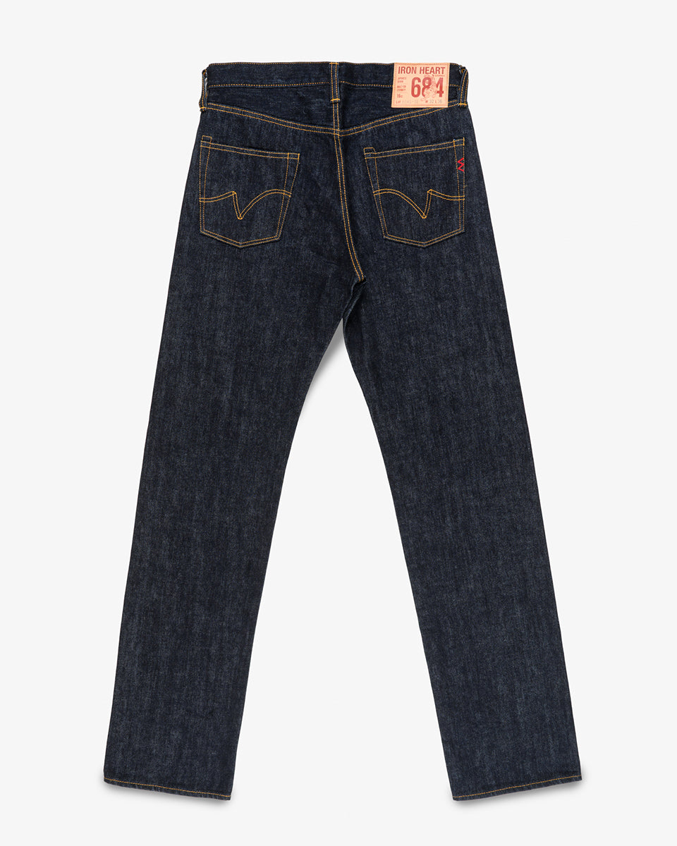 IH-684S-16-GER - Iron Heart Germany 16oz Vintage Selvedge Denim Relaxed Cut Jeans - Indigo